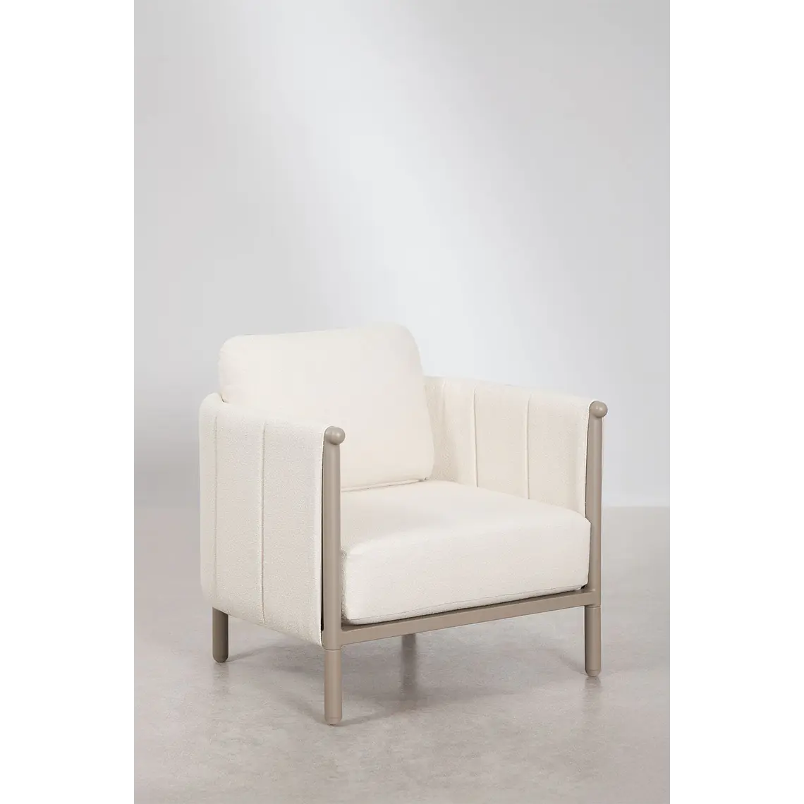 Sillón de jardín en bouclé y aluminio Toreva 3