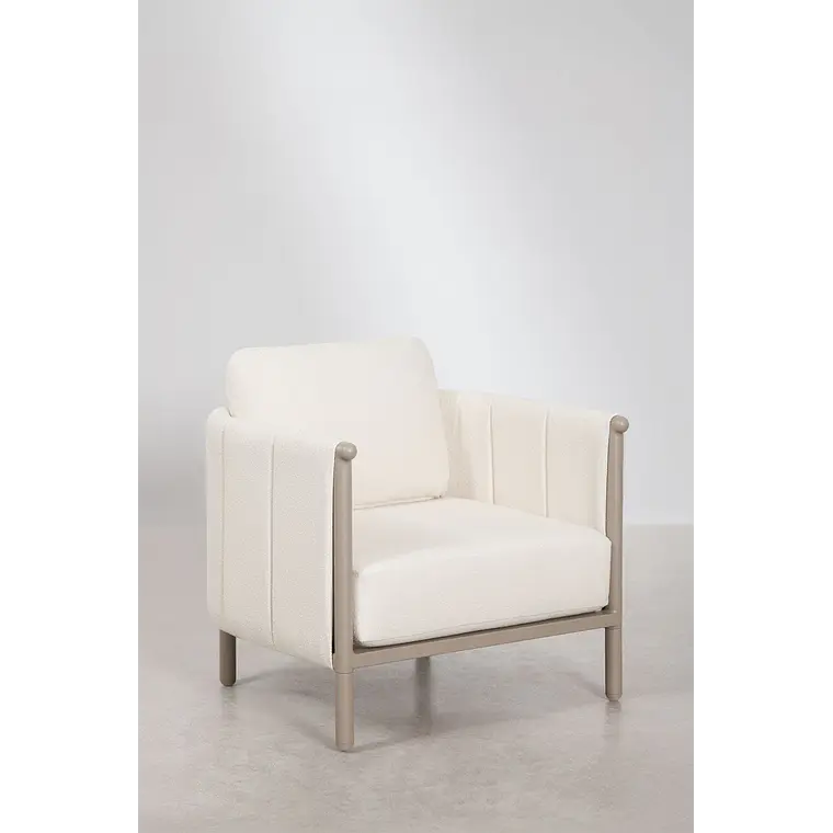 Sillón de jardín en bouclé y aluminio Toreva 3