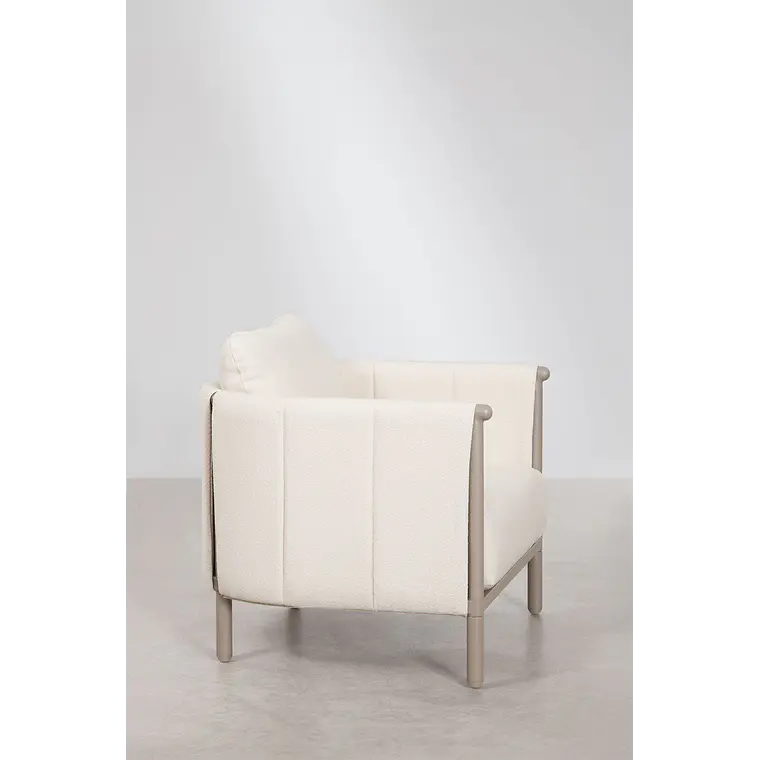 Sillón de jardín en bouclé y aluminio Toreva 5