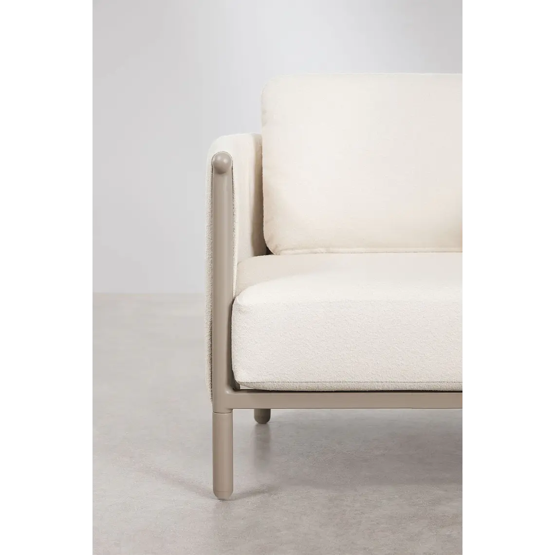 Sillón de jardín en bouclé y aluminio Toreva 7