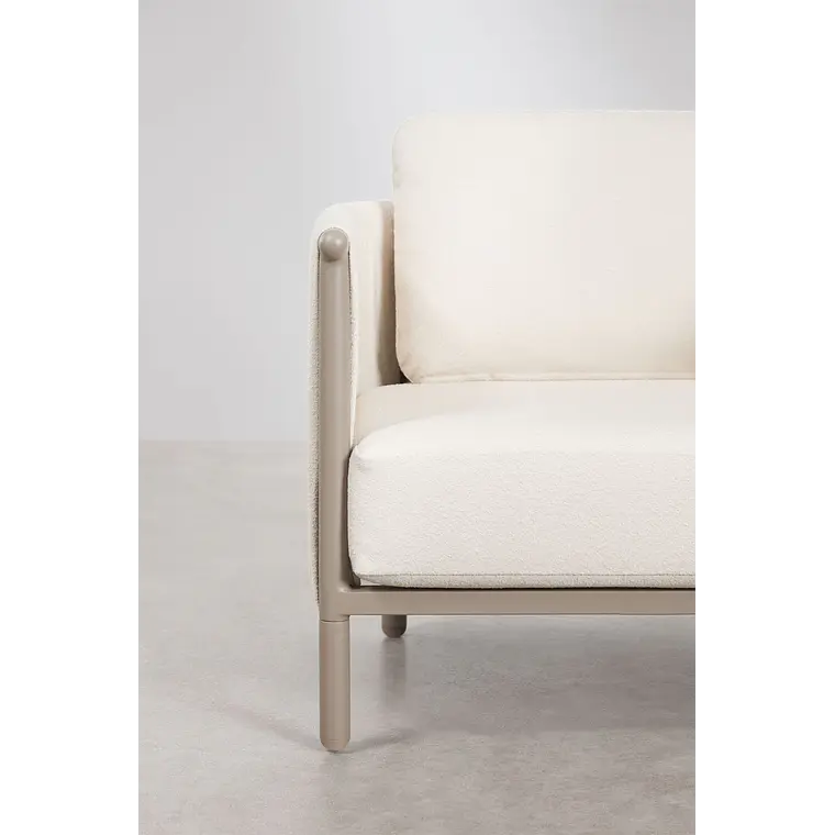 Sillón de jardín en bouclé y aluminio Toreva 7