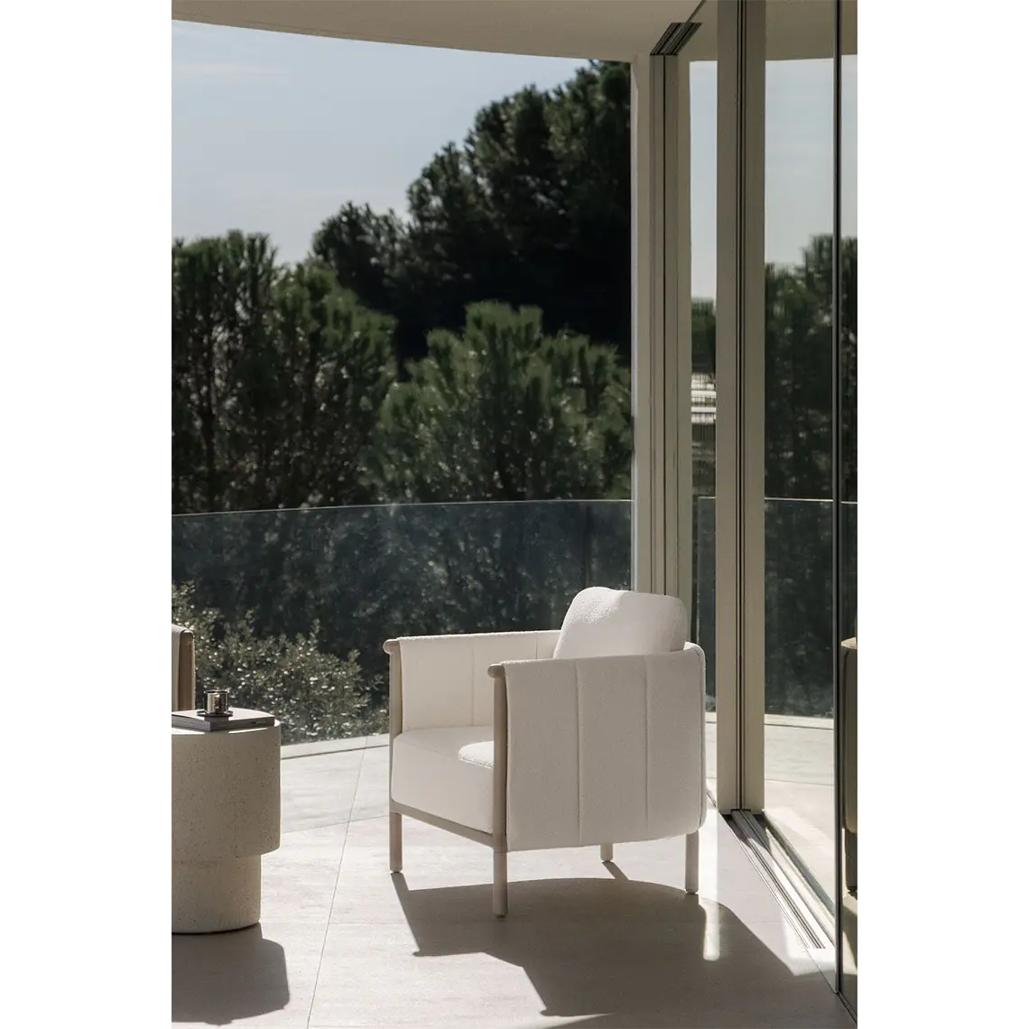 Sillón de jardín en bouclé y aluminio Toreva 12