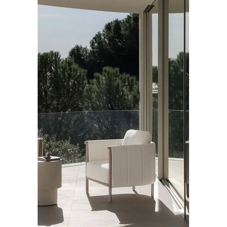 Sillón de jardín en bouclé y aluminio Toreva 12