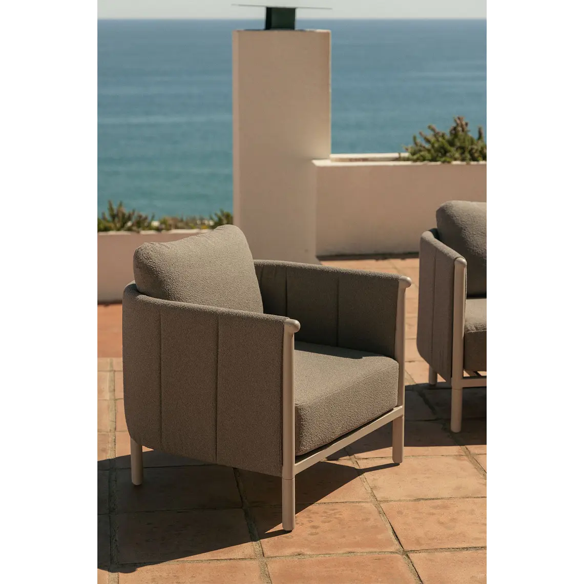 Sillón de jardín en bouclé y aluminio Toreva 13