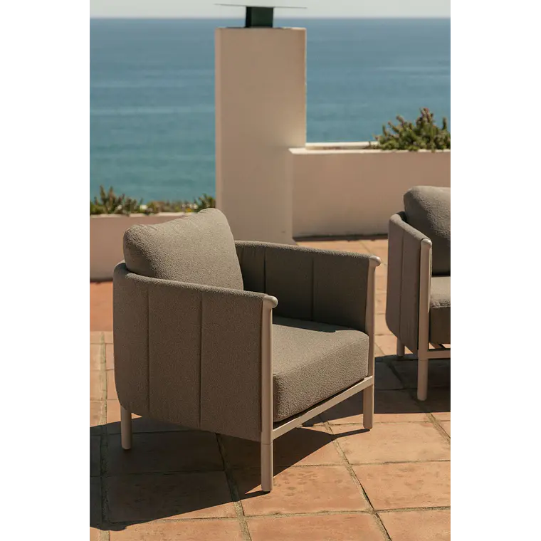 Sillón de jardín en bouclé y aluminio Toreva 13