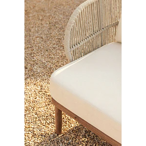 Sillón de jardín en madera de acacia y cuerda trenzada Zoreva