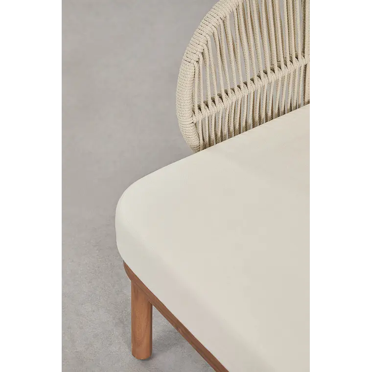 Sillón de jardín en madera de acacia y cuerda trenzada Zoreva 7