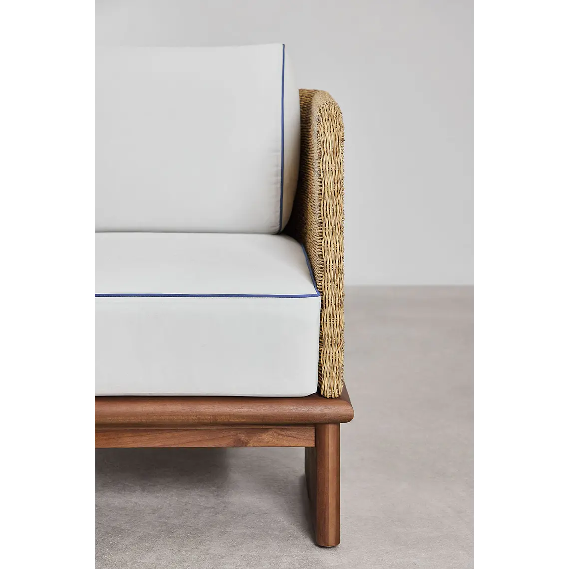 Sillón de jardín en ratán y madera de acacia Zalena 3