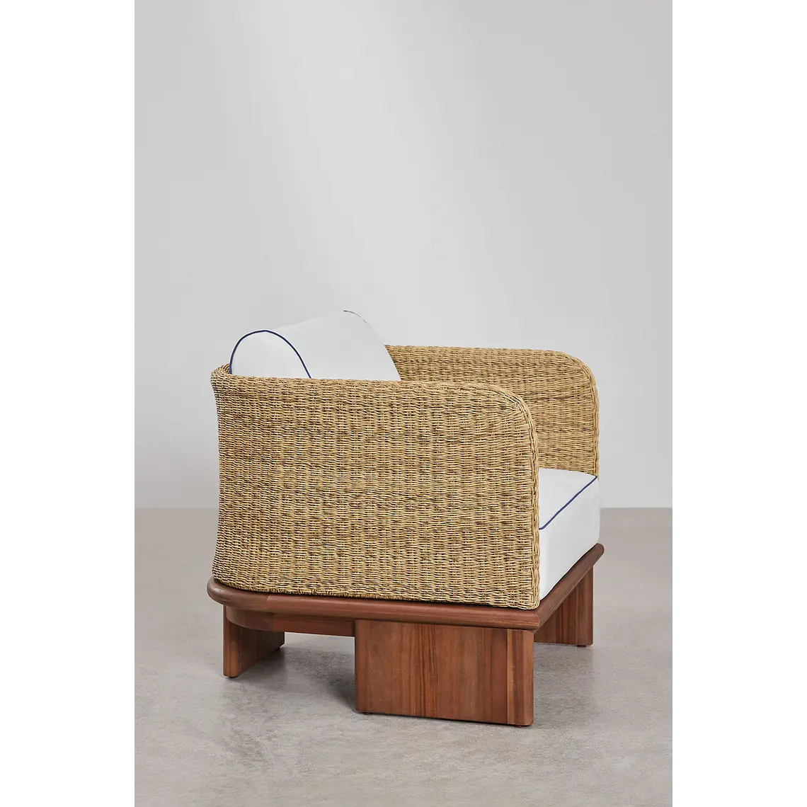 Sillón de jardín en ratán y madera de acacia Zalena 5
