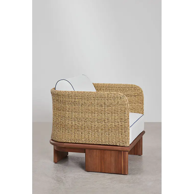 Sillón de jardín en ratán y madera de acacia Zalena 5