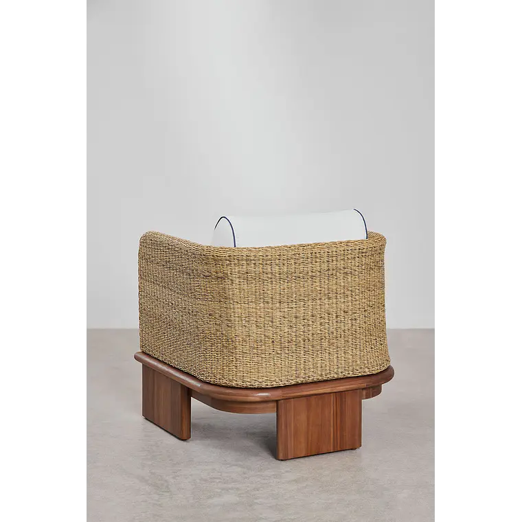 Sillón de jardín en ratán y madera de acacia Zalena 6