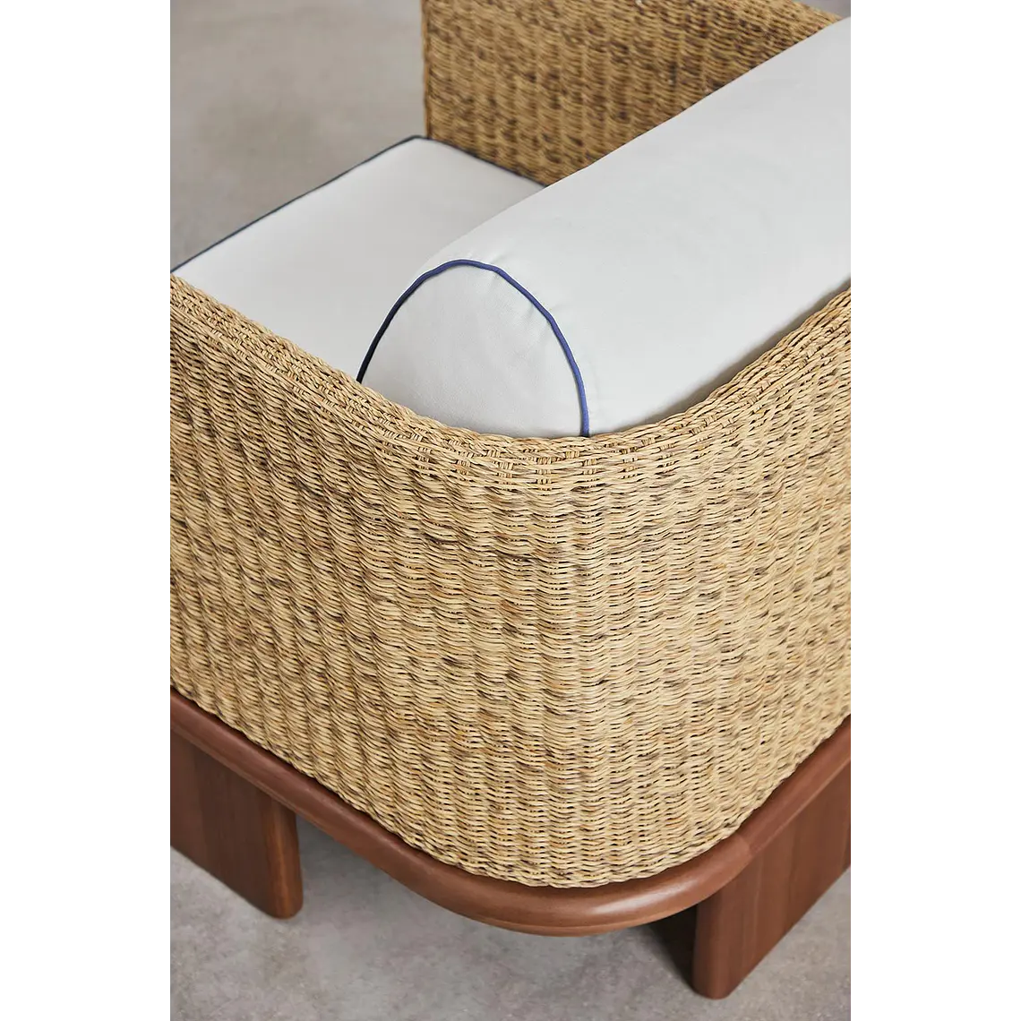 Sillón de jardín en ratán y madera de acacia Zalena 7