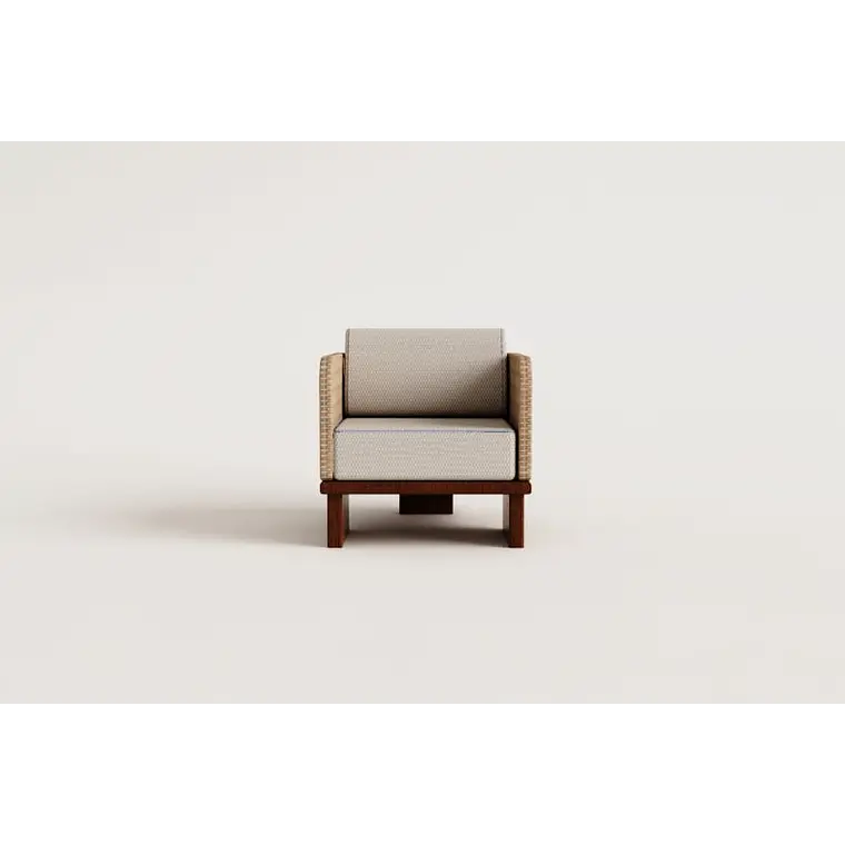 Sillón de jardín en ratán y madera de acacia Zalena 10