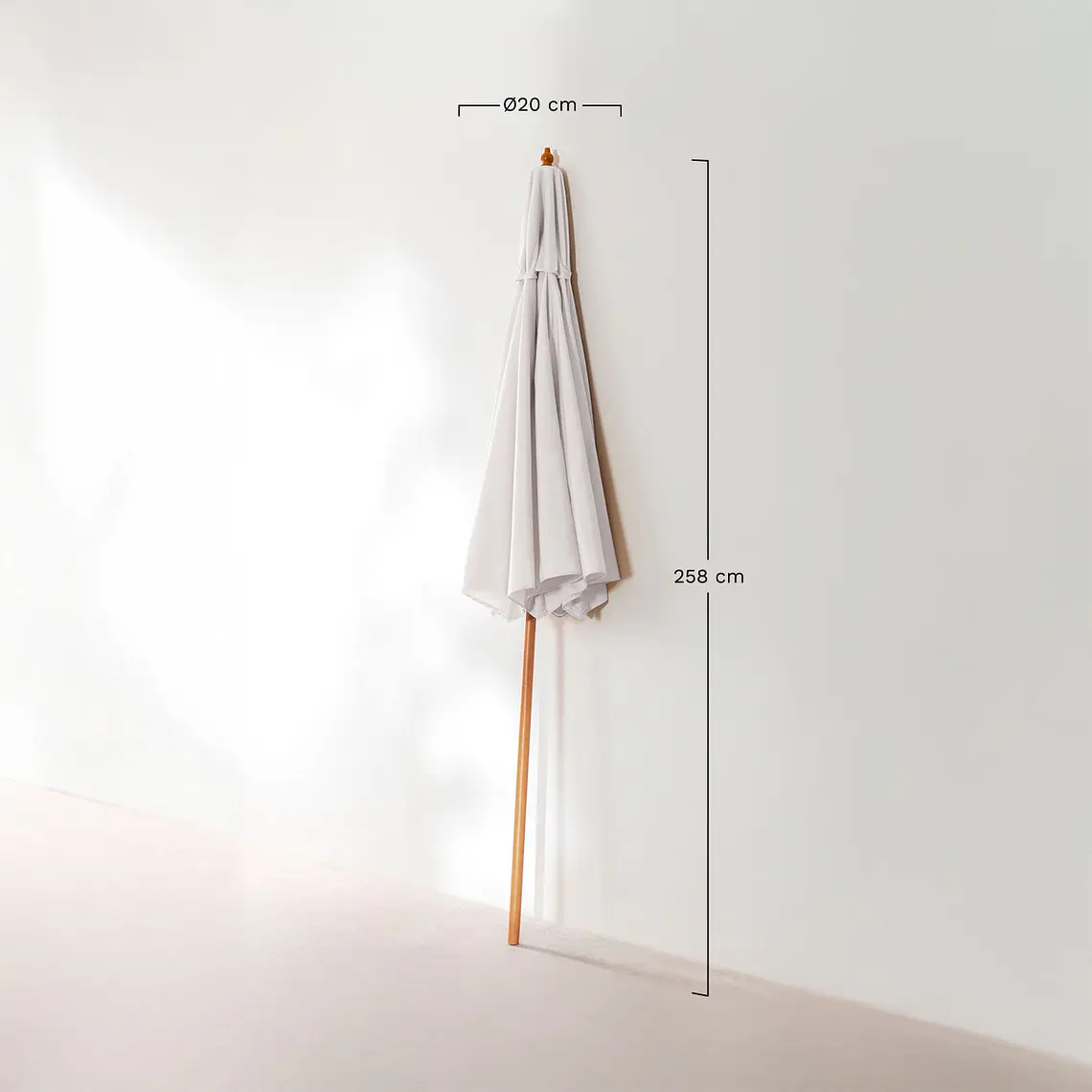Sombrilla Ø290 cm en tela y madera Gara 9