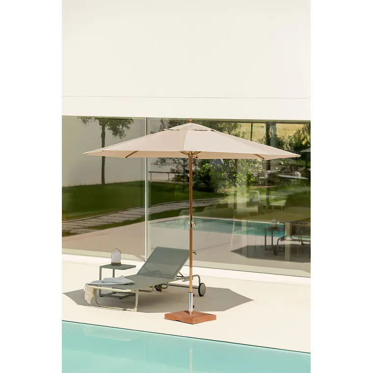 Sombrilla Ø290 cm en tela y madera Gara 11