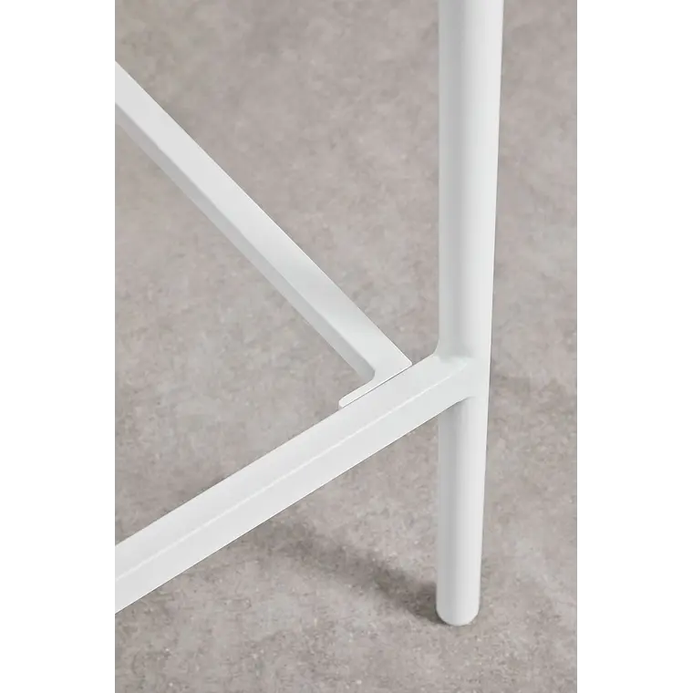 Taburete alto de jardín con reposabrazos en aluminio y cuerda trenzada Belena 8