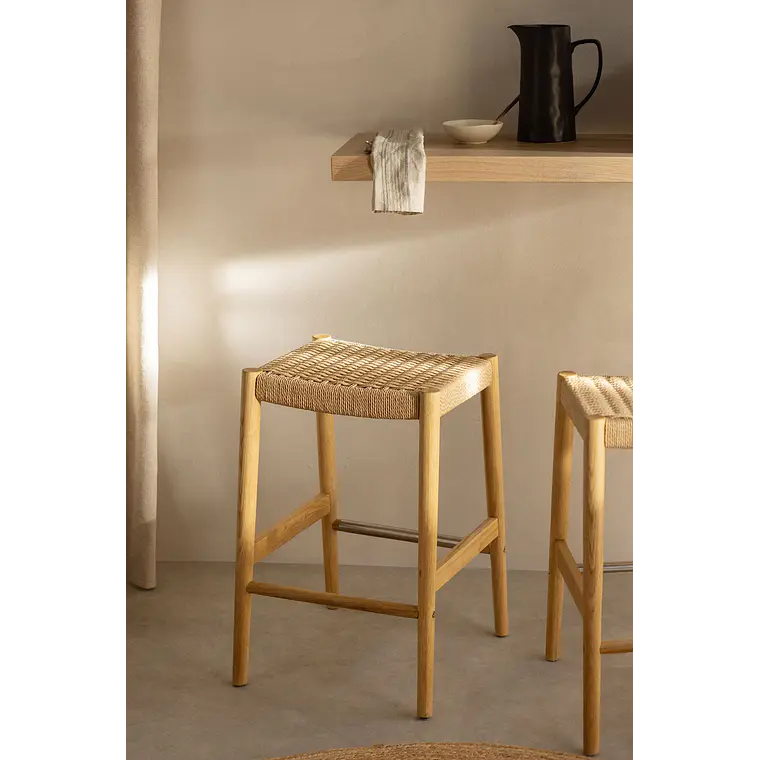 Taburete alto Evoeri en madera de roble 1