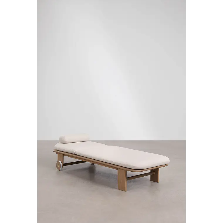 Tumbona reclinable en madera de acacia Elvora 5
