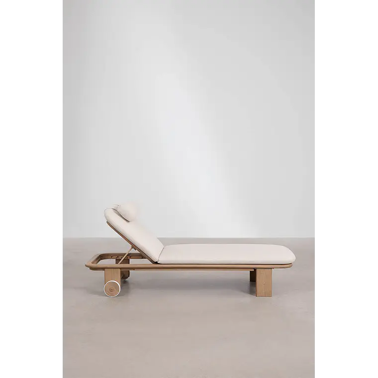 Tumbona reclinable en madera de acacia Elvora 6