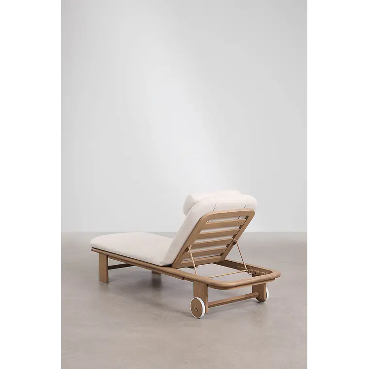 Tumbona reclinable en madera de acacia Elvora 7