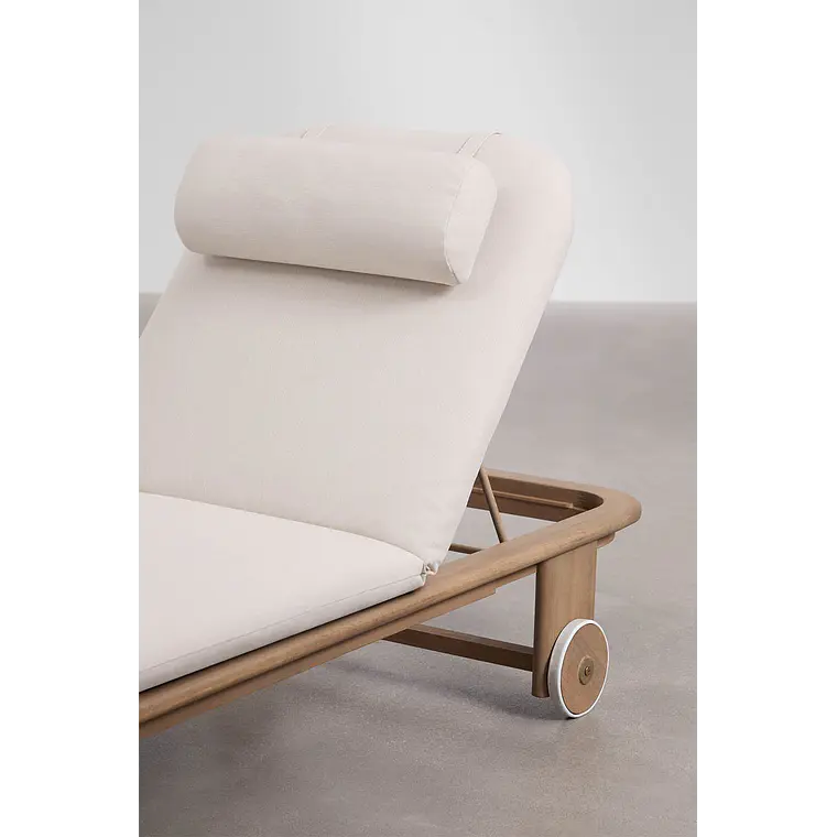 Tumbona reclinable en madera de acacia Elvora 8