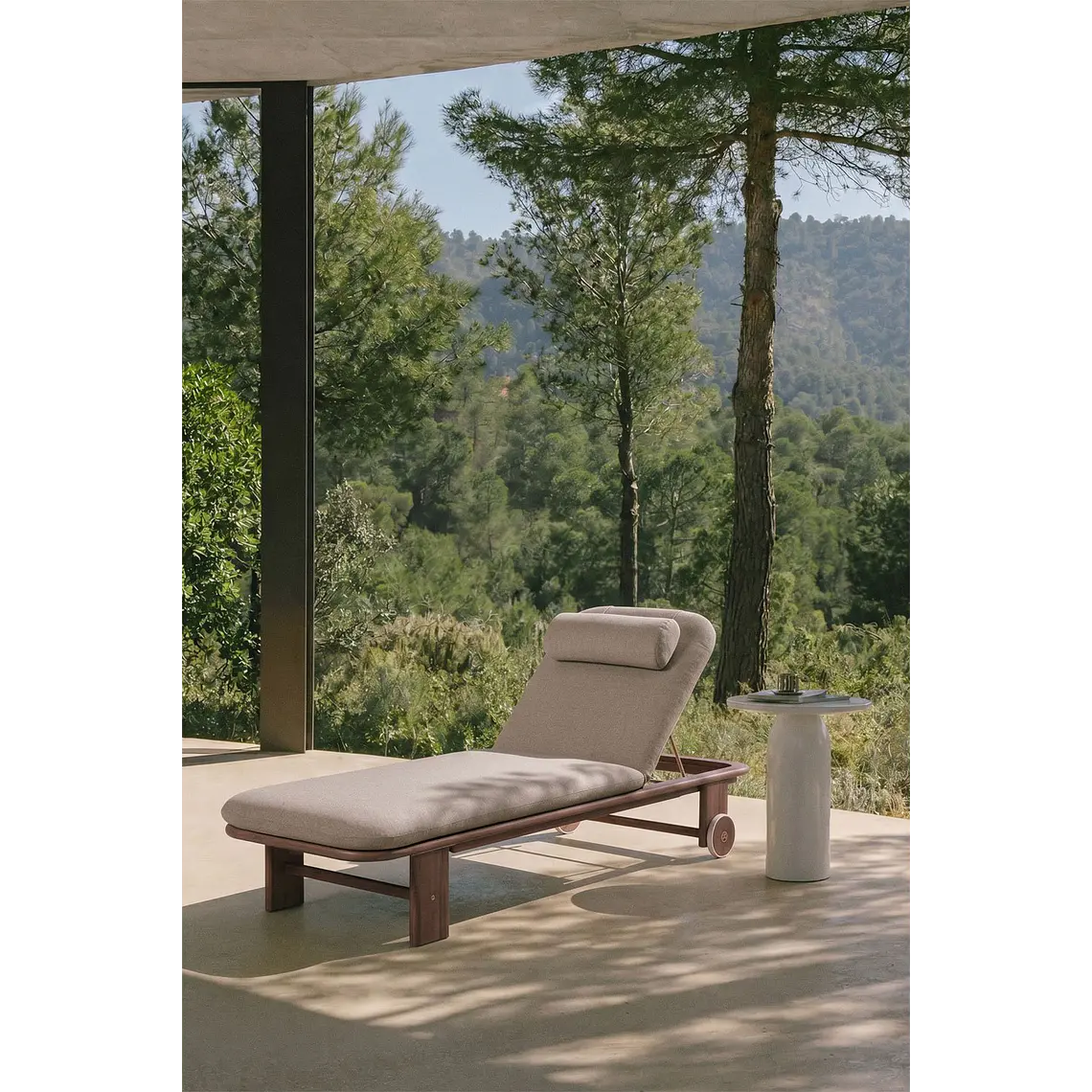 Tumbona reclinable en madera de acacia Elvora 14