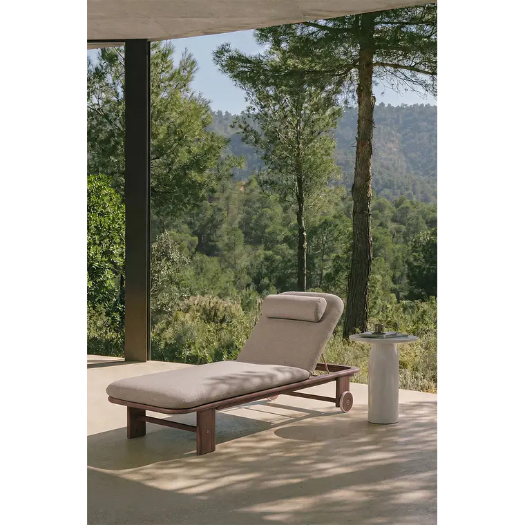 Tumbona reclinable en madera de acacia Elvora 14