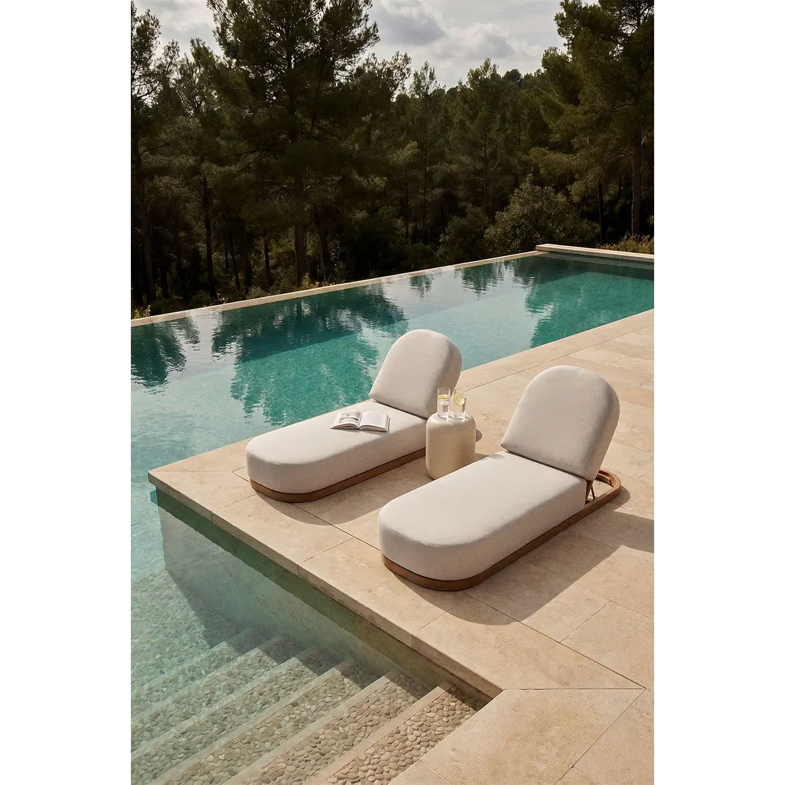 Tumbona reclinable en madera de acacia Fioreva 14