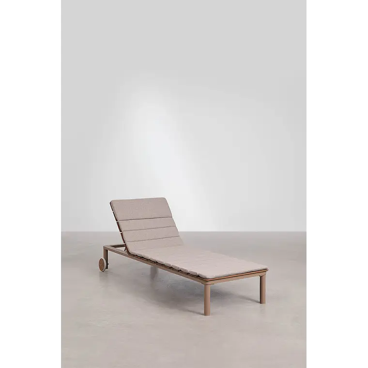 Tumbona reclinable en madera de acacia y acero Falora 4
