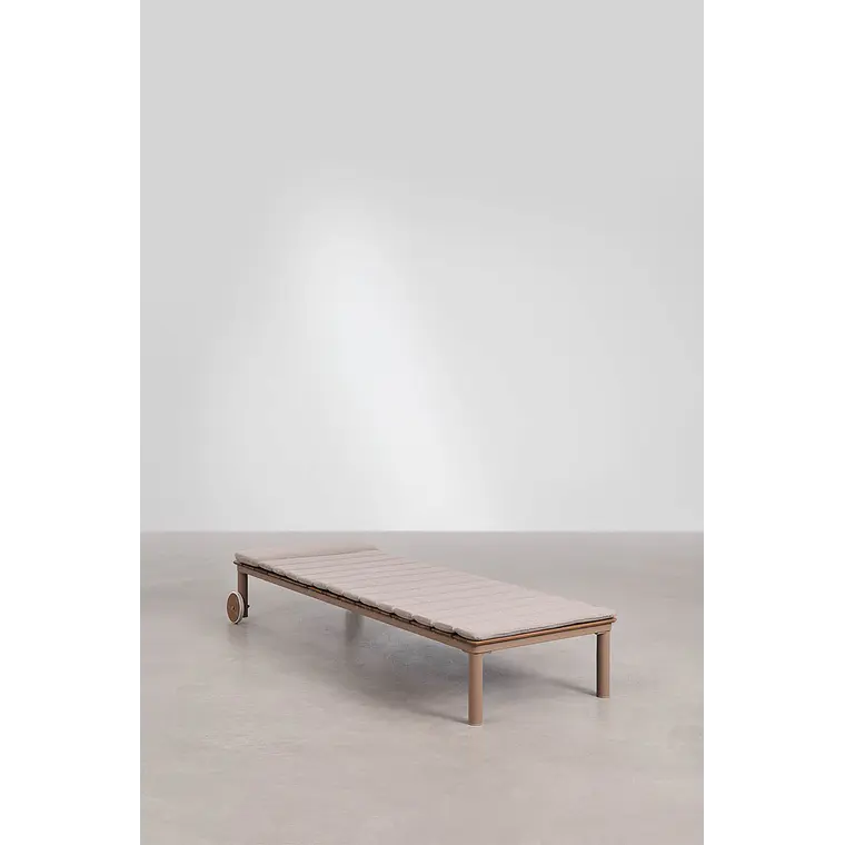 Tumbona reclinable en madera de acacia y acero Falora 5