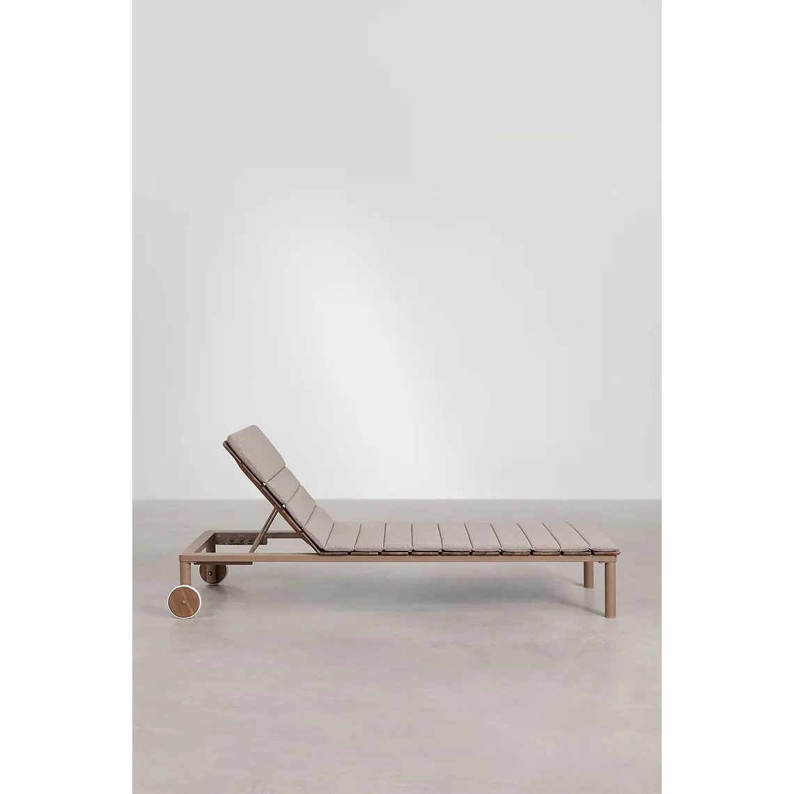 Tumbona reclinable en madera de acacia y acero Falora 6