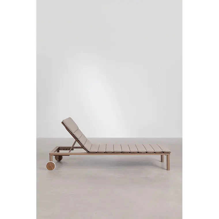 Tumbona reclinable en madera de acacia y acero Falora 6