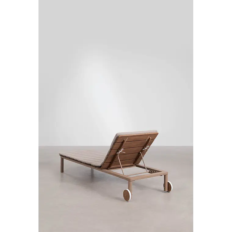 Tumbona reclinable en madera de acacia y acero Falora 7