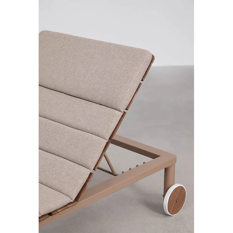 Tumbona reclinable en madera de acacia y acero Falora 8