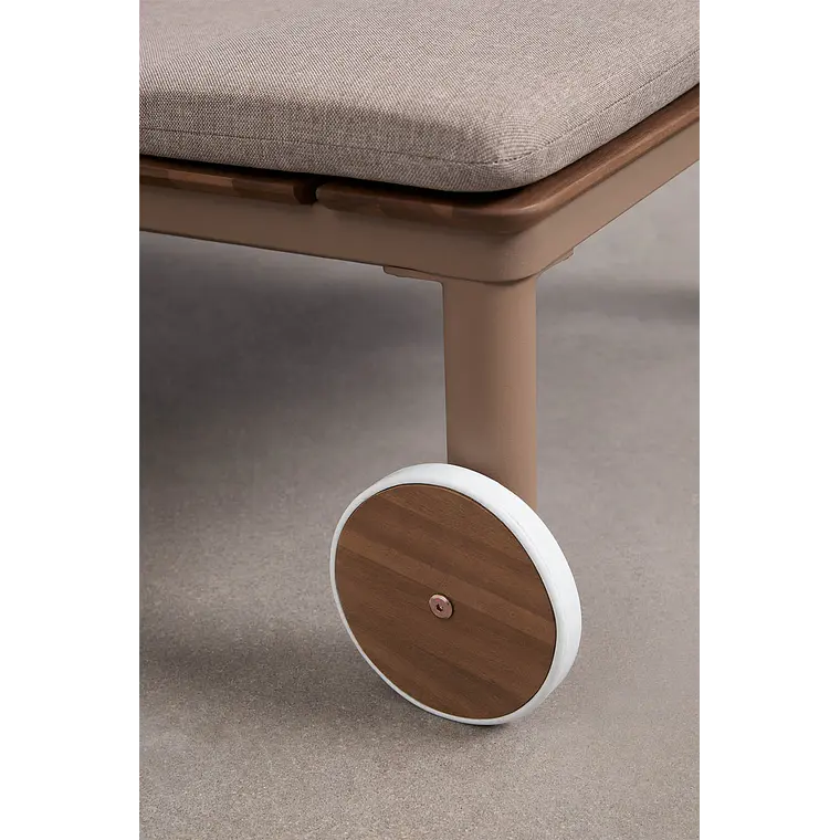 Tumbona reclinable en madera de acacia y acero Falora 9