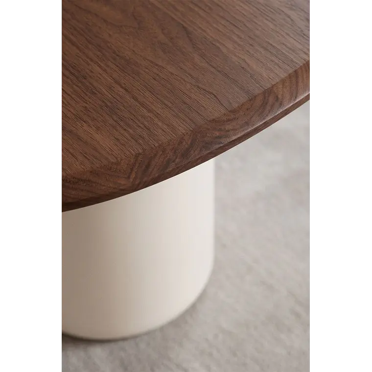 Mesa de comedor ovalada en MDF y cemento 2