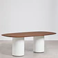 Mesa de comedor ovalada en MDF y cemento - Miniatura 3