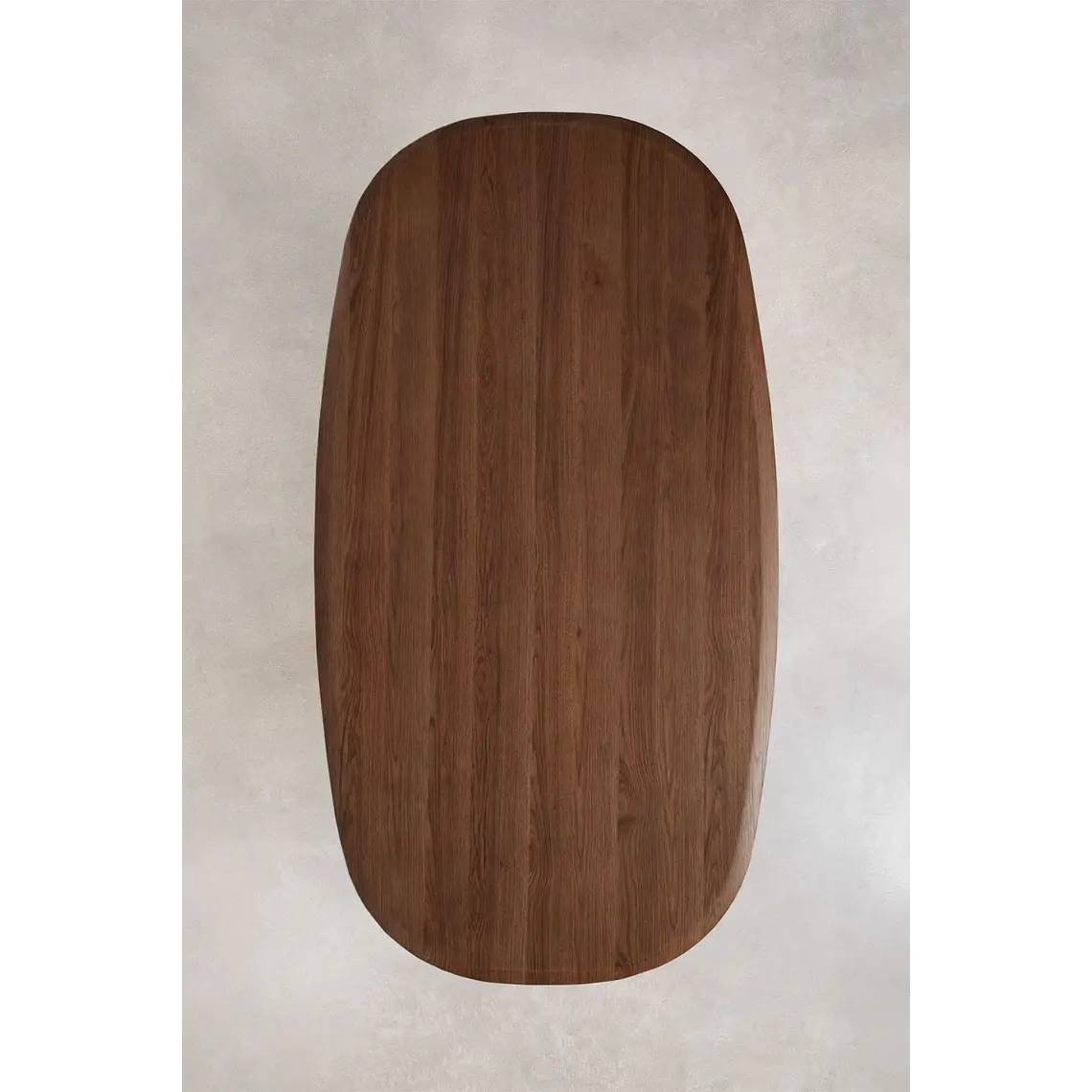 Mesa de comedor ovalada en MDF y cemento 7