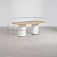 Mesa de comedor ovalada en MDF y cemento - Miniatura 9
