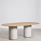 Mesa de comedor ovalada en MDF y cemento - Miniatura 21