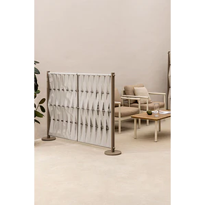 Biombo para jardín en aluminio y cuerda Savena
