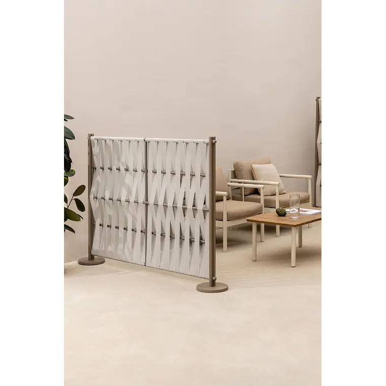 Biombo para jardín en aluminio y cuerda Savena 2