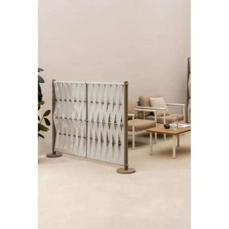 Biombo para jardín en aluminio y cuerda Savena 11