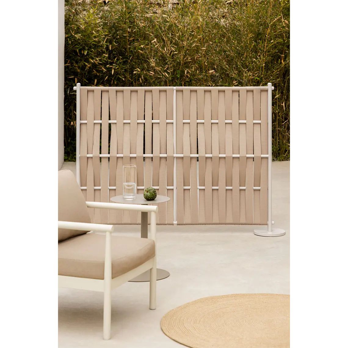 Biombo para jardín en aluminio y cuerda Savena 13