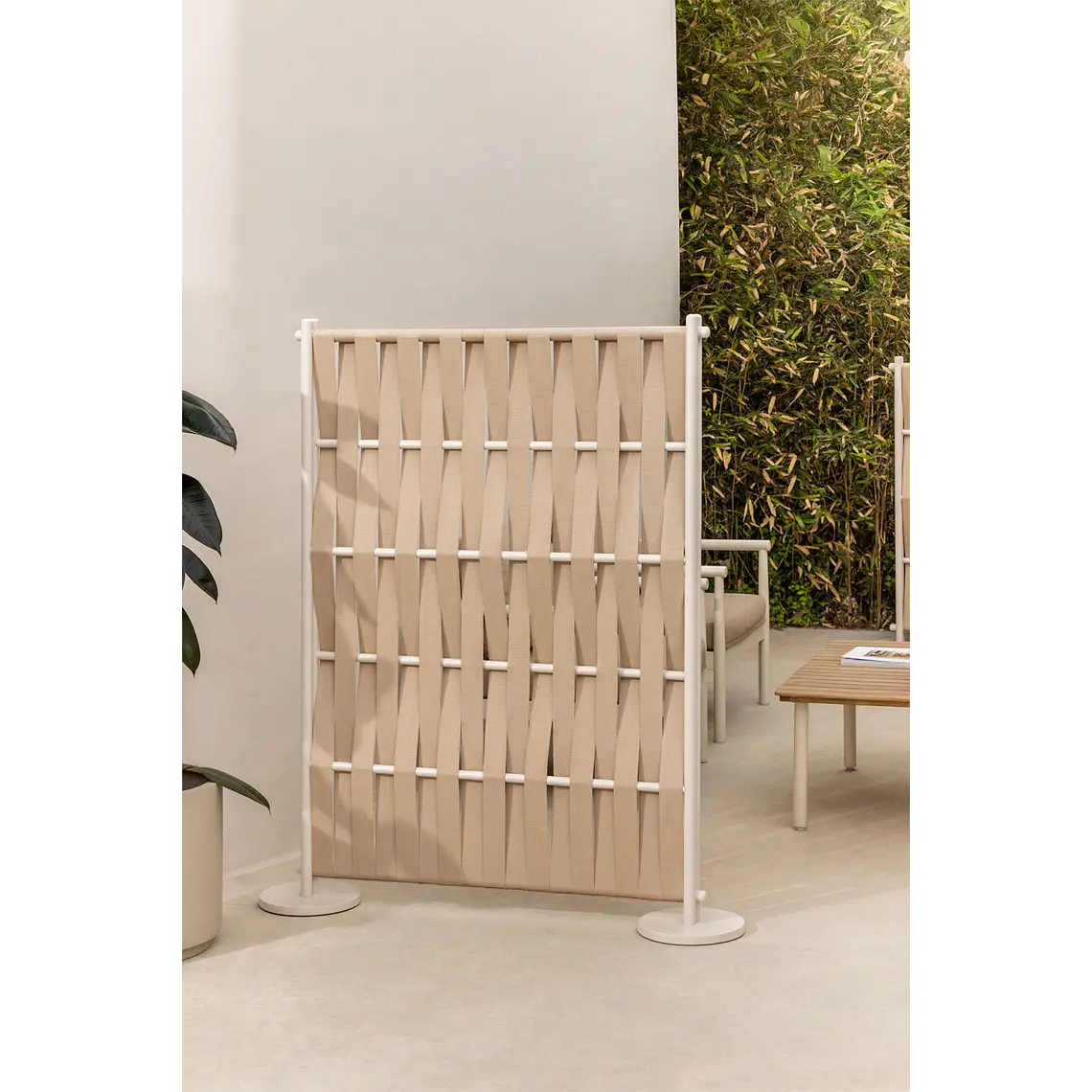 Biombo para jardín en aluminio y cuerda Savena 14