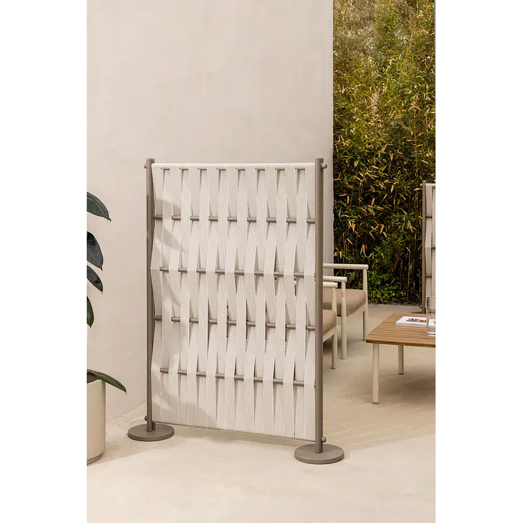 Biombo para jardín en aluminio y cuerda Savena 15