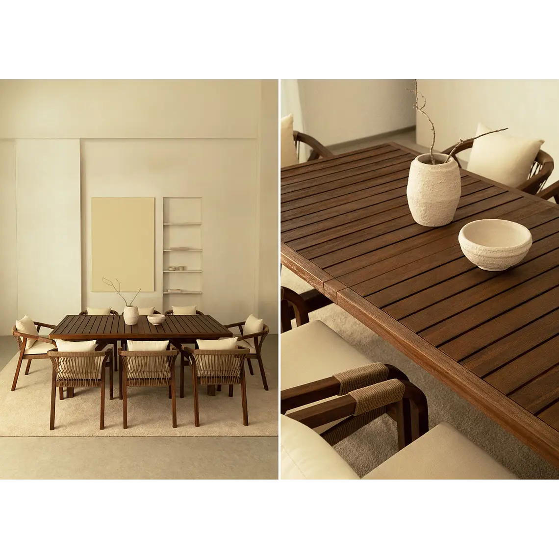 Conjunto de comedor Ariis en madera de acacia 1