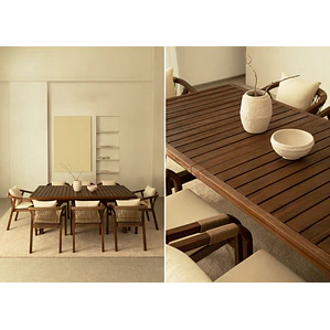 Conjunto de comedor Ariis en madera de acacia
