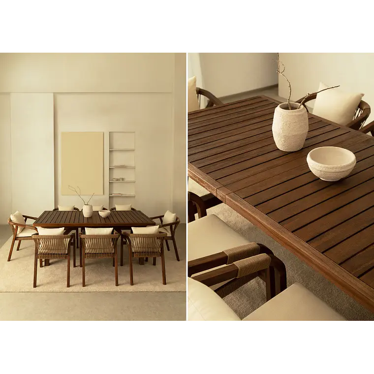 Conjunto de comedor Ariis en madera de acacia 1