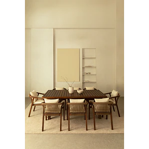 Conjunto de comedor Ariis en madera de acacia